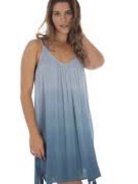 Chic Silk Blue Ombre Dress